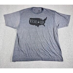 Hamilton Rise Up T Shirt Tour Cities Mens XL Blue Creative Goods Broadway